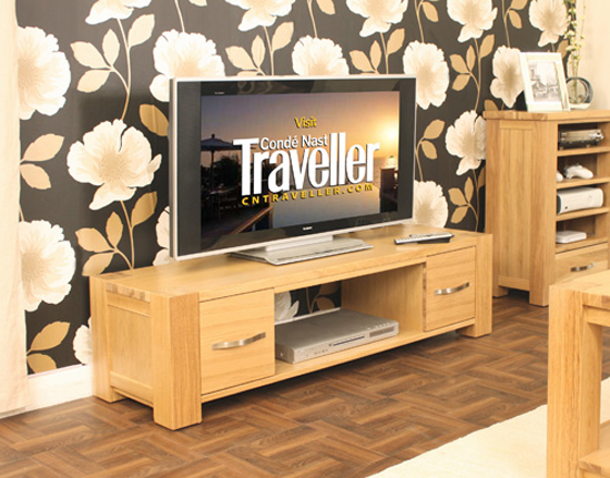 Aston Oak Widescreen Plasma/Lcd Tv Cabinet