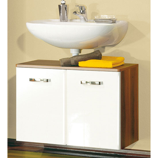 Furniture In Fashion  Rondo Walnut/White Bathroom Vanity, 0738-94