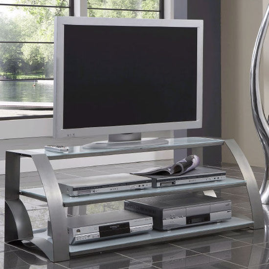 Imola White Glass TV Stand, 87399