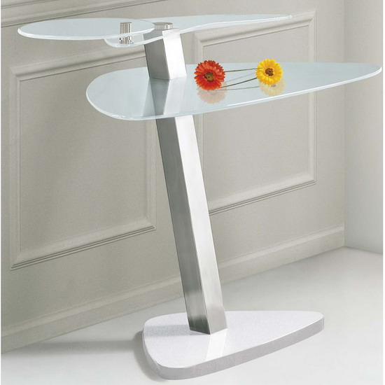 Milan Glass Computer Desk in Frosted Glass