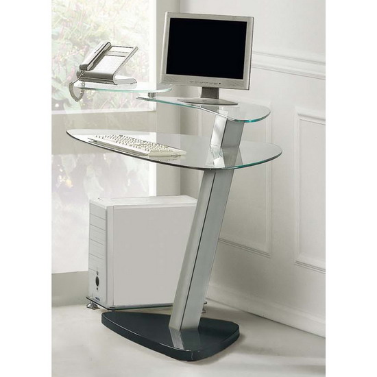 Milan Clear Glass Computer Desk