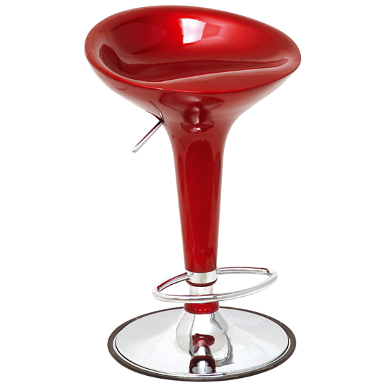 Romano Red Bar Stool With Footrest Romano Red Bar Stool With Footrest