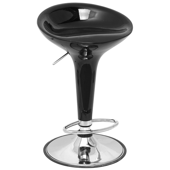 Romano Black Bar Stool With Footrest