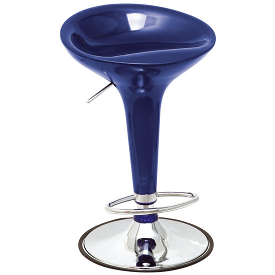 Romano Blue Bar Stool With Footrest Romano Blue Bar Stool With Footrest