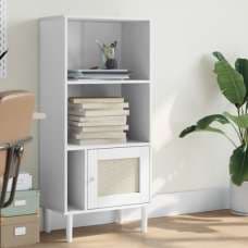Fenland Wooden Bookcase With 2 Shelves In White - UK