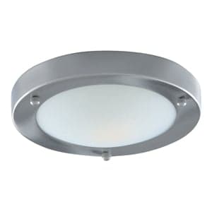 Modern Bathroom Light Satin Silver With Opal Glass - UK
