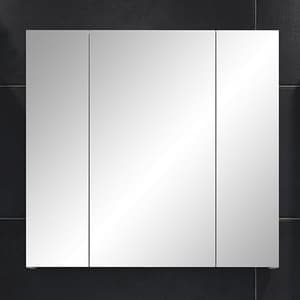 Disuq High Gloss Mirrored Bathroom Cabinet In White