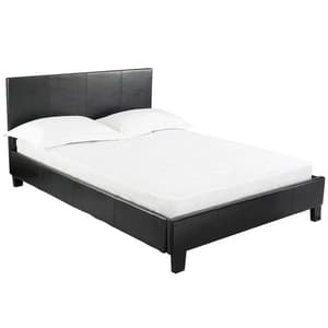 Prenon Faux Leather Small Double Bed In Black