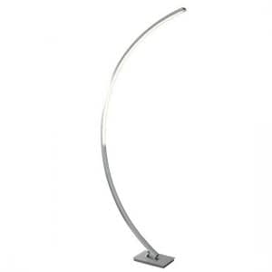 Colton Led Satin Silver Curved Floor Lamp - UK