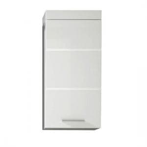 Amanda Wall Mounted White Storage Cabinet With High Gloss Fronts - UK