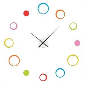 Circular Multi Coloured Wall Clock - UK