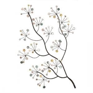 Metal Branch Jeweled Flowers Wall Art - UK