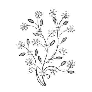 Metal Branch Jeweled Flowers 6 Tealight Holder Wall Art, 2800595 - UK