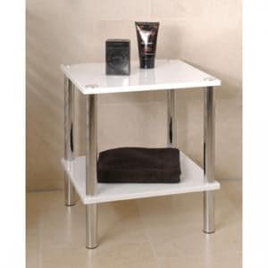 Maine 2 Tier Occasional Table In High Gloss White - UK