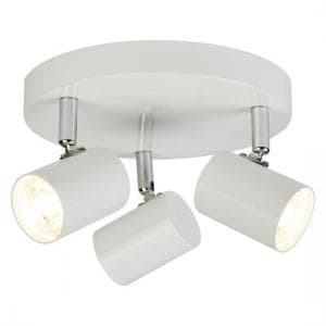 Rollo White And Chrome Spotlight Plate With Cylinder Head - UK