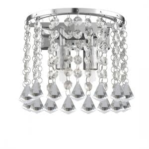 Hanna 2 Lamp Wall Light Finished In Chrome With Crystal Buttons - UK