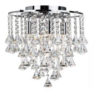 Dorchester 4 Lamp Chrome Ceiling Light With Crystal Buttons - UK