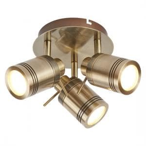 Striking Three Light Antique Brass Bathroom Spot Plate - UK