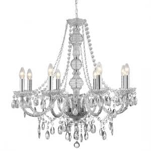 Marie Therese 8 Lamp Clear Chandelier Ceiling Light - UK