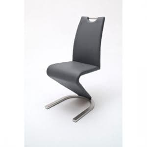 Amado Z Grey Faux Leather Metal Swinging Dining Chair - UK