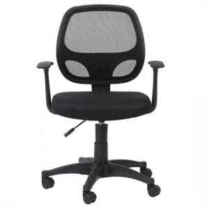 Davis Home & Office Chair In Black With Fabric Seat - UK