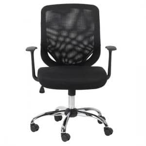 Atlanta Home And Office Chair In Black With Fabric Seat - UK