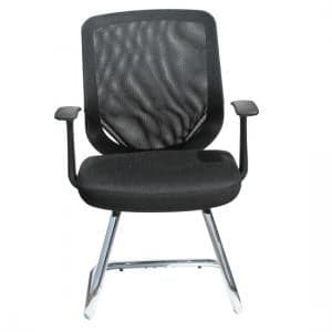 Atlanta Visitors Home And Office Chair In Black With Fabric Seat - UK
