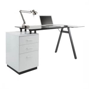 Cleveland Glass Computer Work Station With Grey Frame - UK