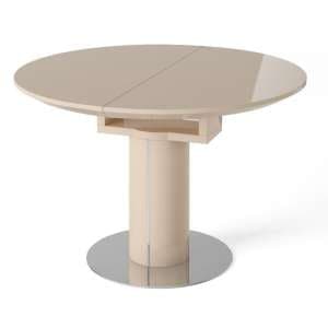 Redruth Extending Dining Table In Cream High Gloss - UK