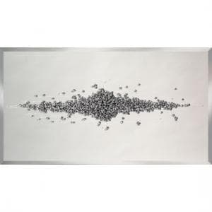 Maria Glass Wall Art In Silver With Glitter Clusters Crystals - UK