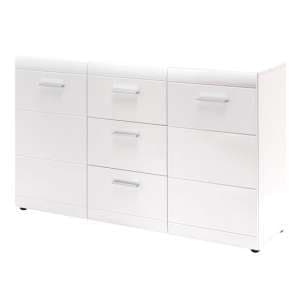 Adrian Sideboard In White With High Gloss Fronts And 2 Doors - UK