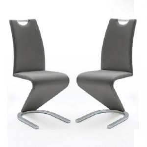 Amado Z Grey Faux Leather Dining Chair In A Pair - UK