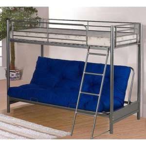 Awoka Futon Metal Bunk Bed In Silver - UK