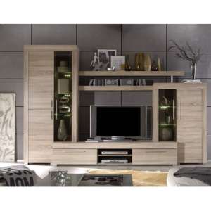 Boom Living Room Set In Oak With LED Lights - UK