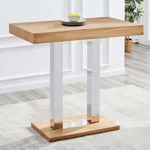 Caprice Rectangular Wooden Bar Table In Oak Effect - UK