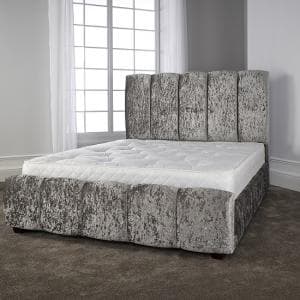 Winstead Trendy Bed In Glitz Silver With Wooden Feet - UK