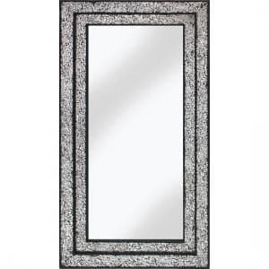 Betsy Wall Mirror Rectangular In Mosaic Black And Silver Frame - UK