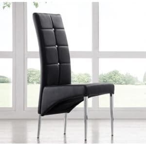 Vesta Studded Faux Leather Dining Chair In Black - UK