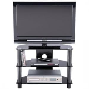 Essential Medium Sized Black TV Stand With 2 Shelf - UK
