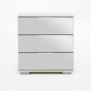 Easy Plus Bedside Cabinet High In White Alpine With Mirror Front - UK