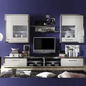 Ego Living Room Set 2 In White With High Gloss Fronts With LED - UK