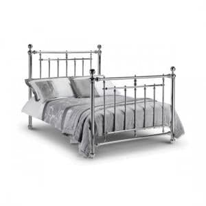 Eloise 150cm Metal Bed In Chrome Finish - UK