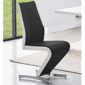Gia Faux Leather Dining Chair In Black And White - UK