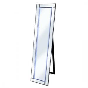 Bevelled Silver Cheval Freestanding Mirror With White Led Light - UK