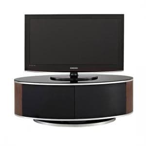 Lanza High Gloss TV Stand With Push Release Doors In Walnut - UK