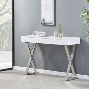 Mayline High Gloss Console Table In White - UK
