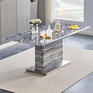 Parini Extendable Dining Table Small In Melange Marble Effect - UK