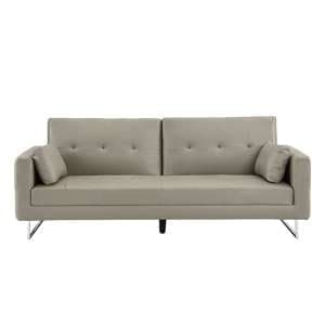 Paris Faux Leather 3 Seater Sofa Bed In Grey - UK