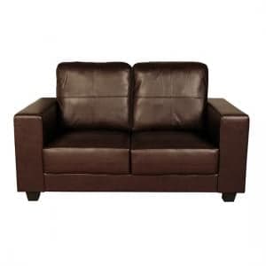 Queensland 2 Seater Sofa In Brown Faux Leather - UK
