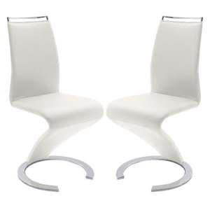Summer Z White Faux Leather Dining Chairs In Pair - UK